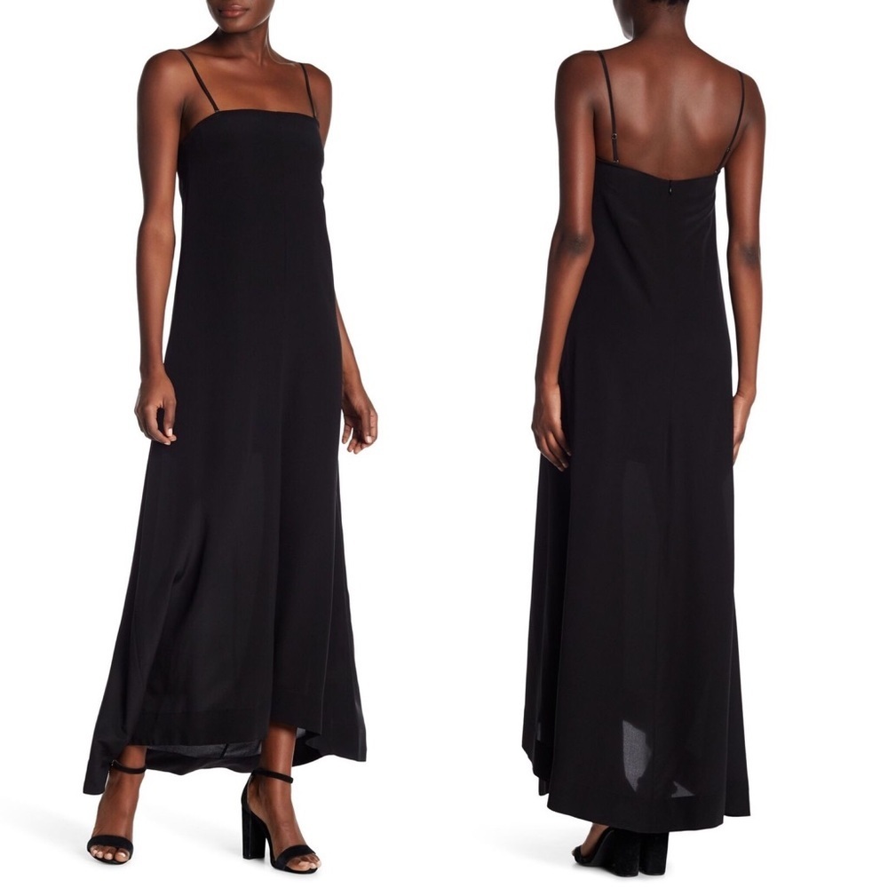 Theory Spaghetti Strapped Square Neck Maxi Dress